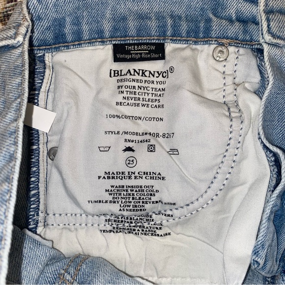 Blank NYC | Palm tree embroidered High waisted denim jean shorts | size 25 - Picture 5 of 7